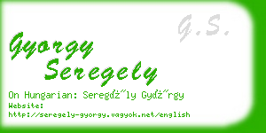 gyorgy seregely business card